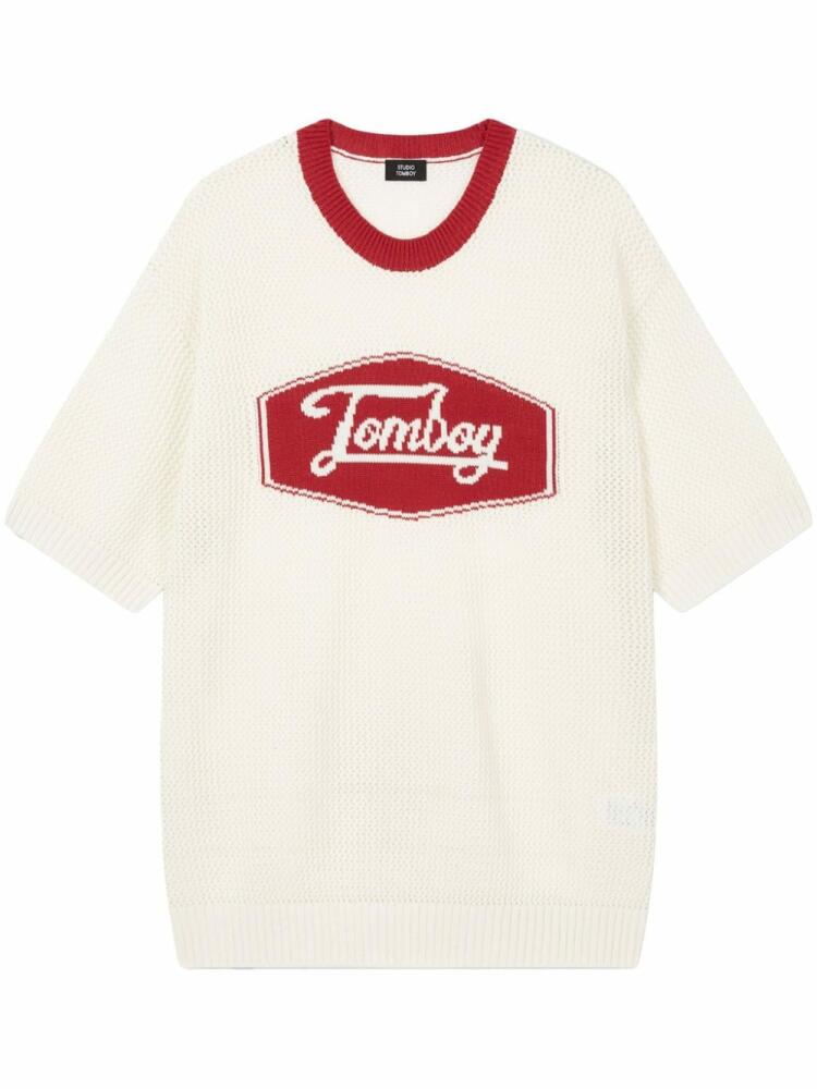 STUDIO TOMBOY logo-knit t-shirt - White Cover