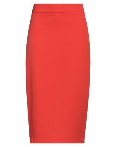 Soallure Woman Midi skirt Orange Polyacrylic, Elastane Cover