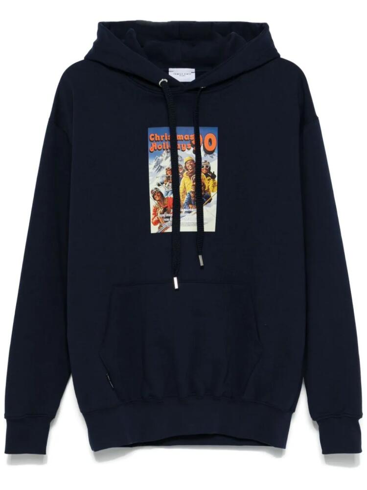 Family First graphic-print hoodie - Blue Cover