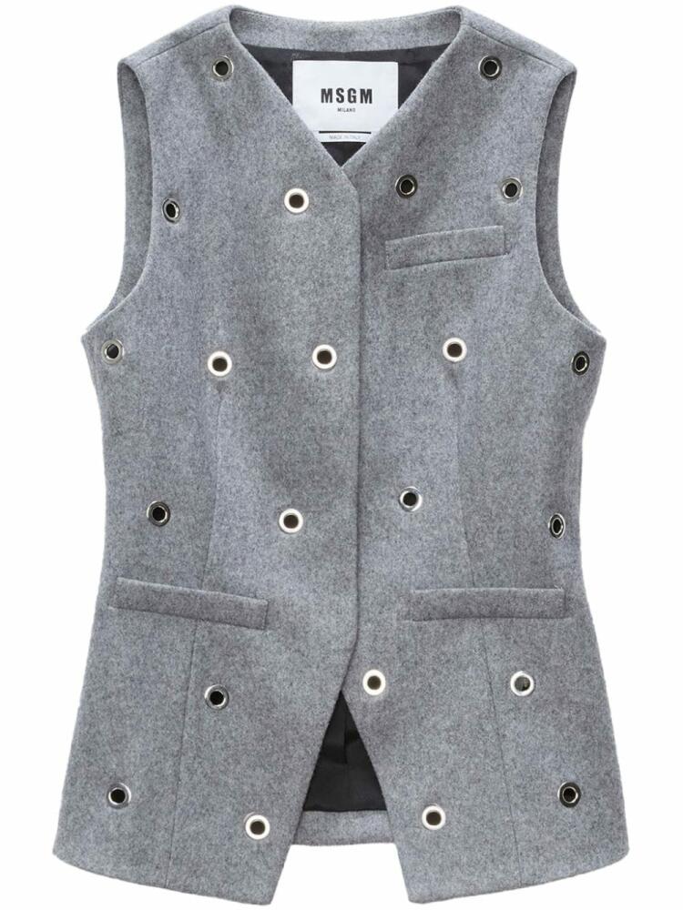 MSGM eyelet-detail vest - Grey Cover