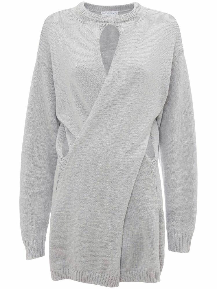 JW Anderson twist-front organic-cotton dress - Grey Cover