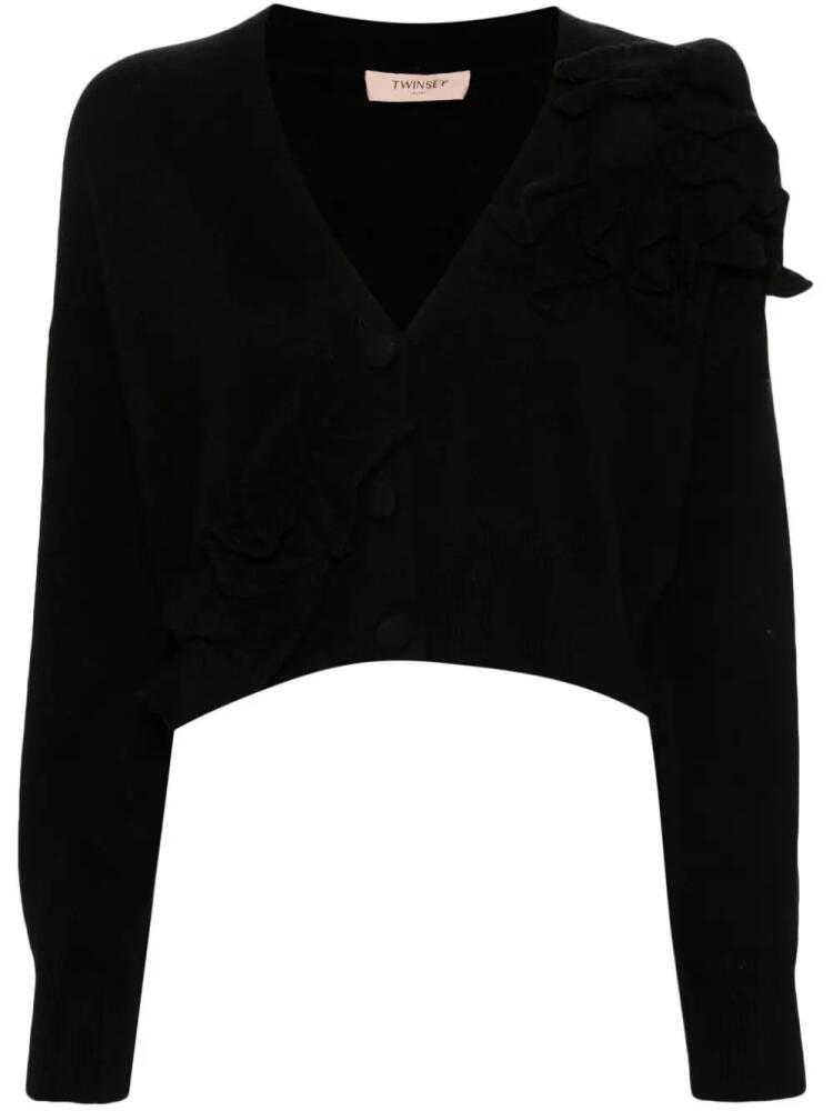 TWINSET floral-appliqué cardigan - Black Cover