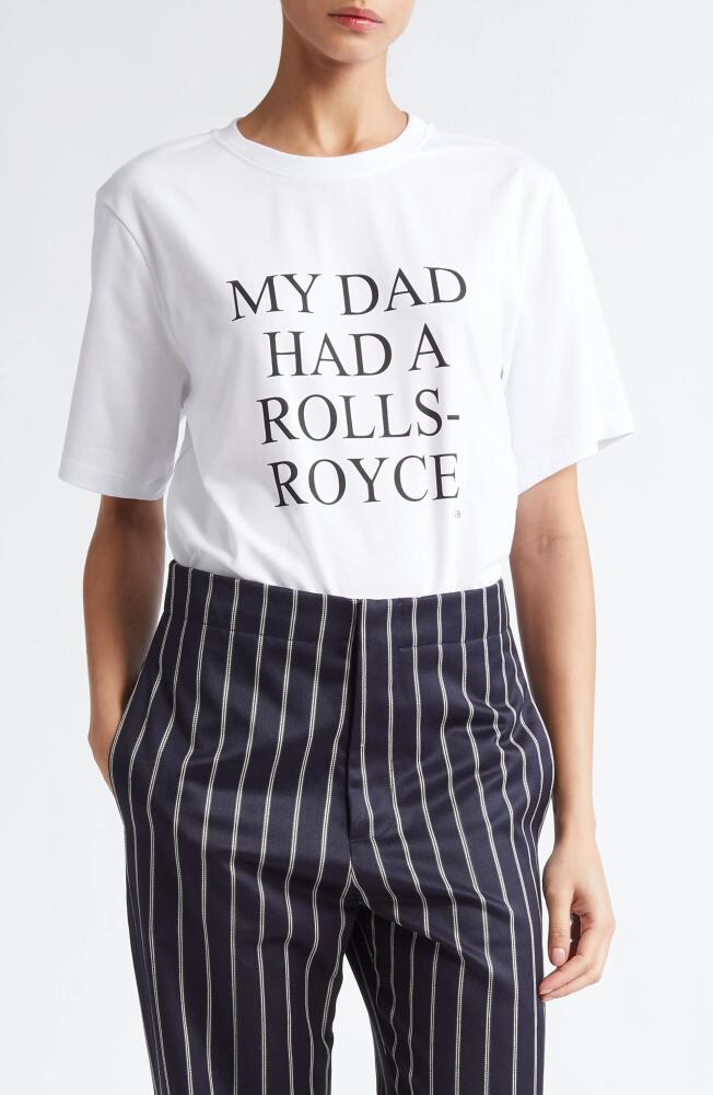 Victoria Beckham My Dad Had a Rolls-Royce Organic Cotton Graphic T-Shirt in White Cover