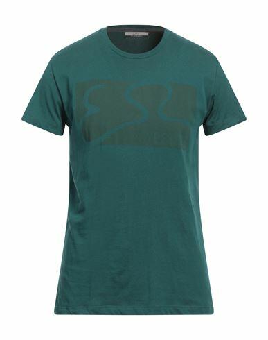 Yes Zee By Essenza Man T-shirt Emerald green Cotton Cover