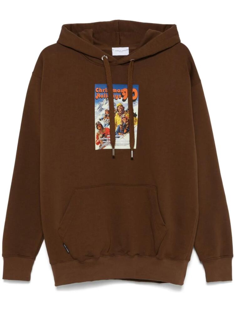 Family First graphic-print hoodie - Brown Cover