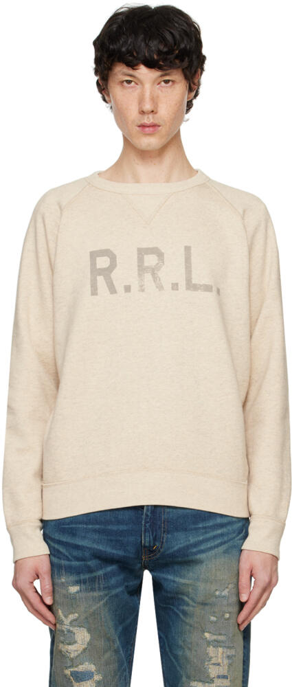 RRL Off-White Logo Fleece Sweatshirt Cover