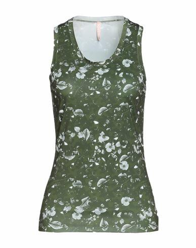 No Ka 'oi Woman Tank top Military green Polyester, Elastane Cover