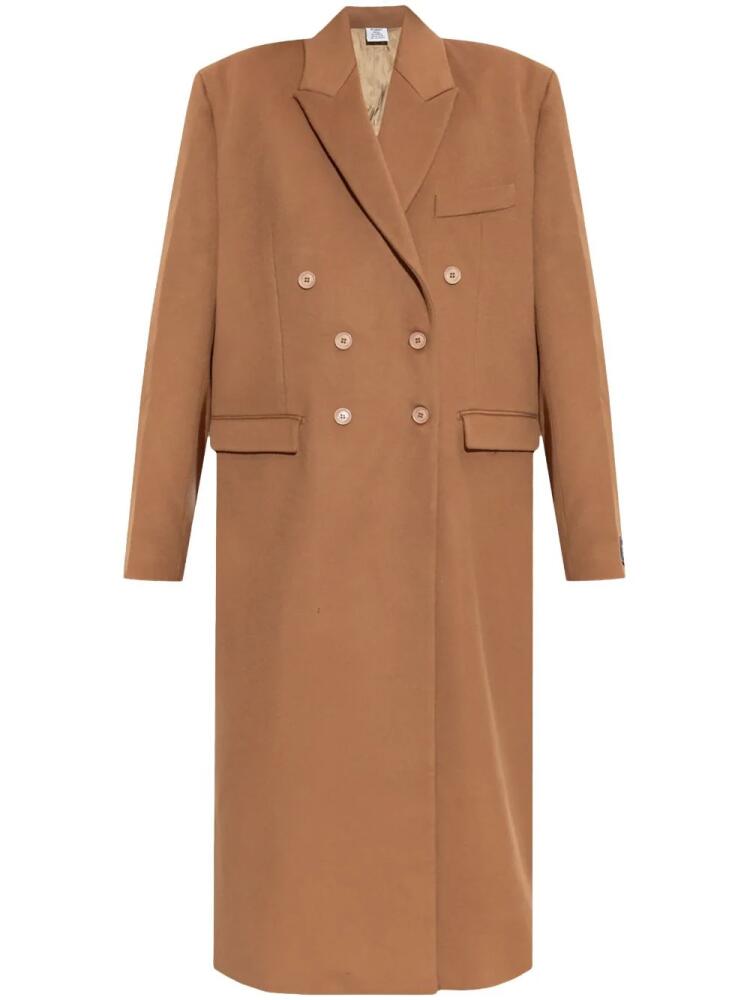 VETEMENTS double breasted wool coat - Neutrals Cover