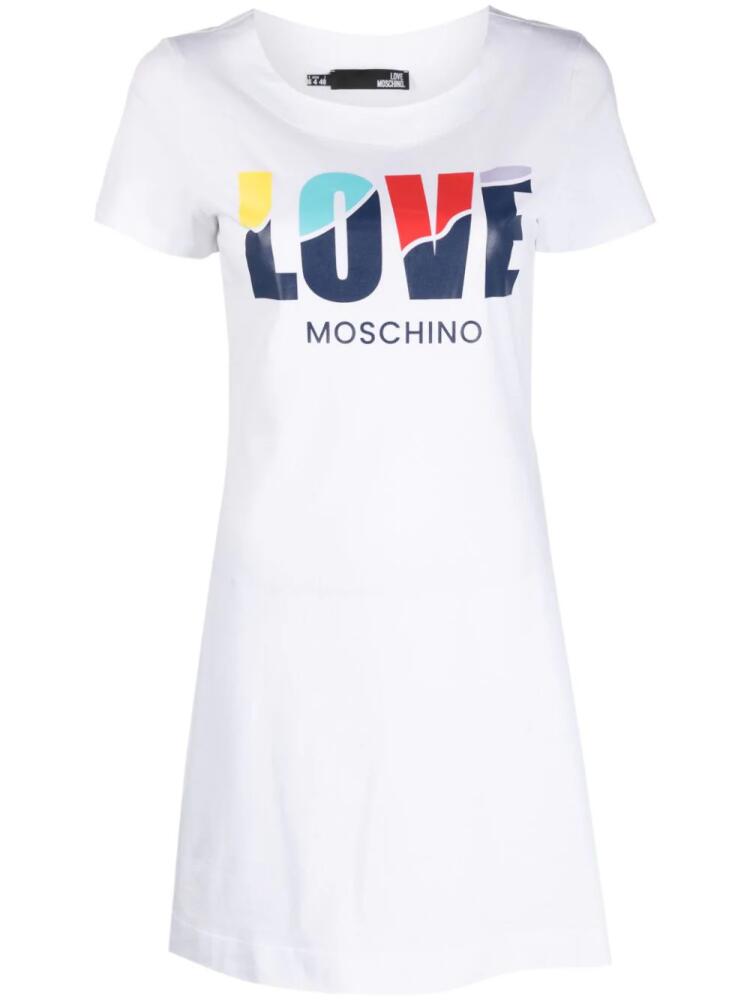 Love Moschino logo-print T-shirt dress - White Cover