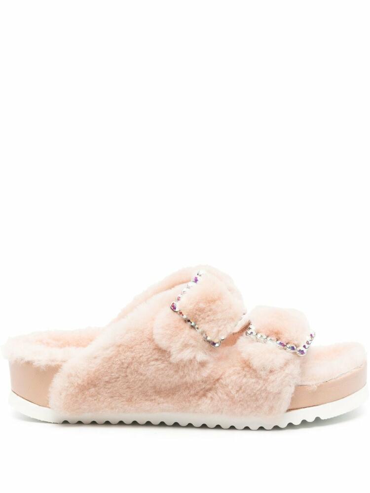 Le Silla Rita buckle-embellished slipper - Neutrals Cover