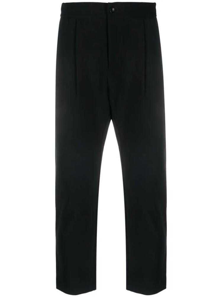 Attachment pleat-detail straight-leg trousers - Black Cover