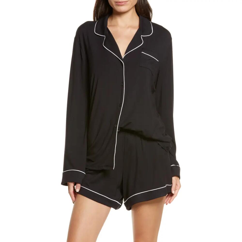 Nordstrom Moonlight Eco Long Sleeve Short Pajamas in Black Cover