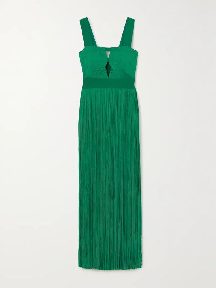 HERVÉ LÉGER - Fringed Recycled-bandage Gown - Green Cover