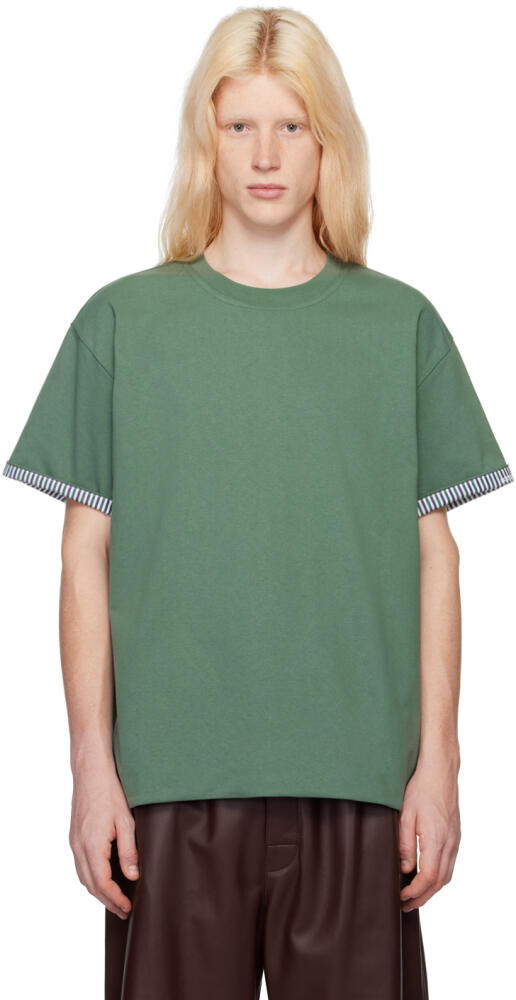 Bottega Veneta Green Double-Layer T-Shirt Cover