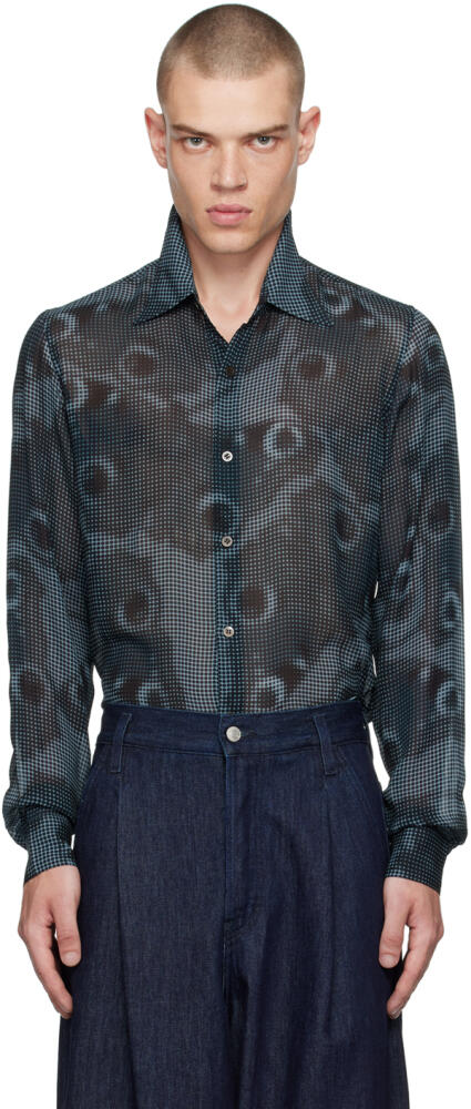 Dries Van Noten Navy Tight Fit Shirt Cover