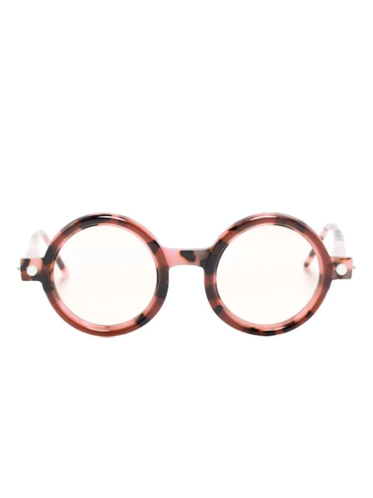 Kuboraum tortoiseshell-effect round-frame sunglasses - Pink Cover