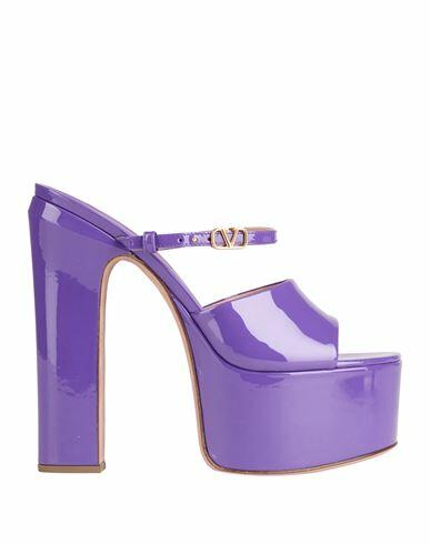 Valentino Garavani Woman Sandals Purple Leather Cover