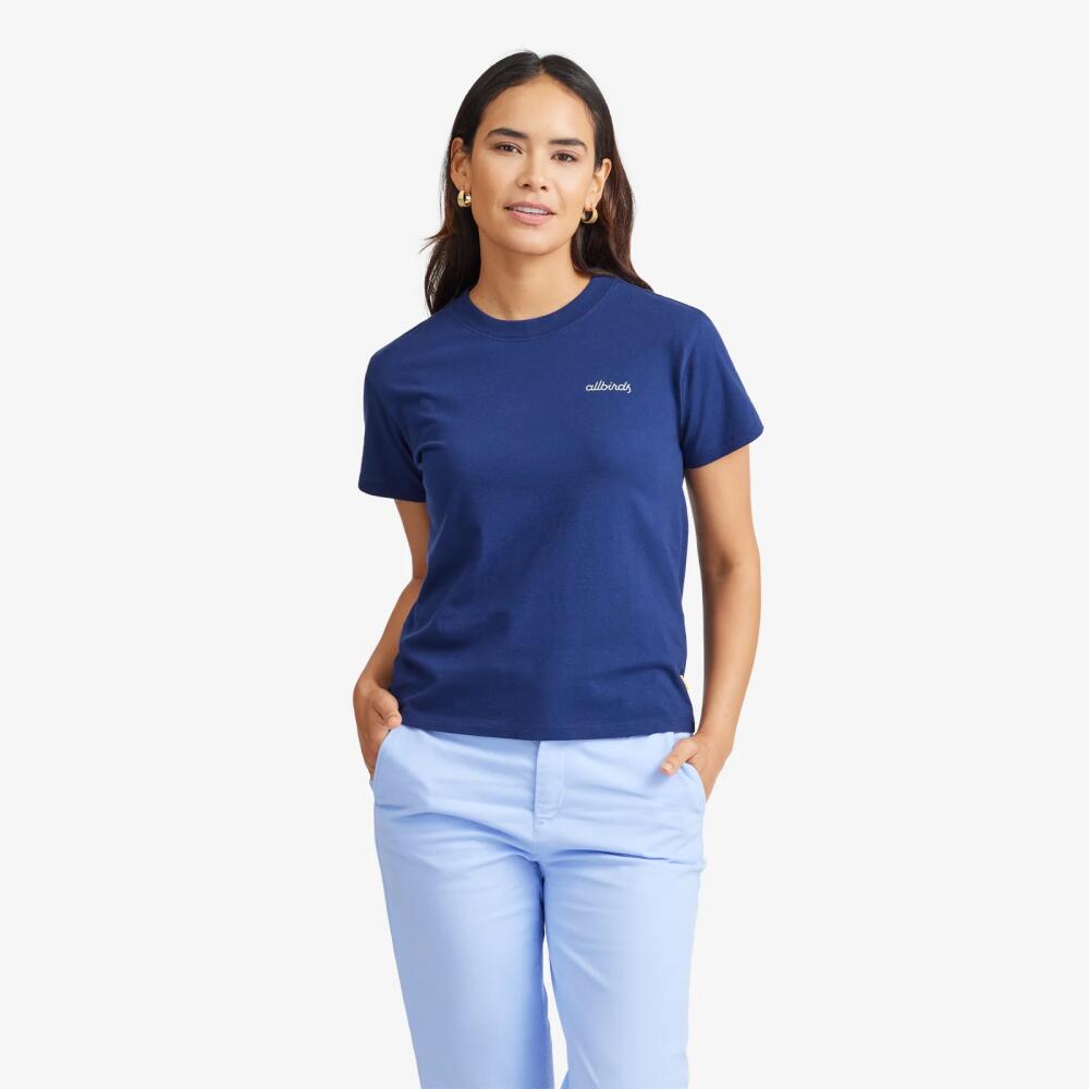 Allbirds Women's Organic Cotton Tee, Logo - Deep Navy Cover