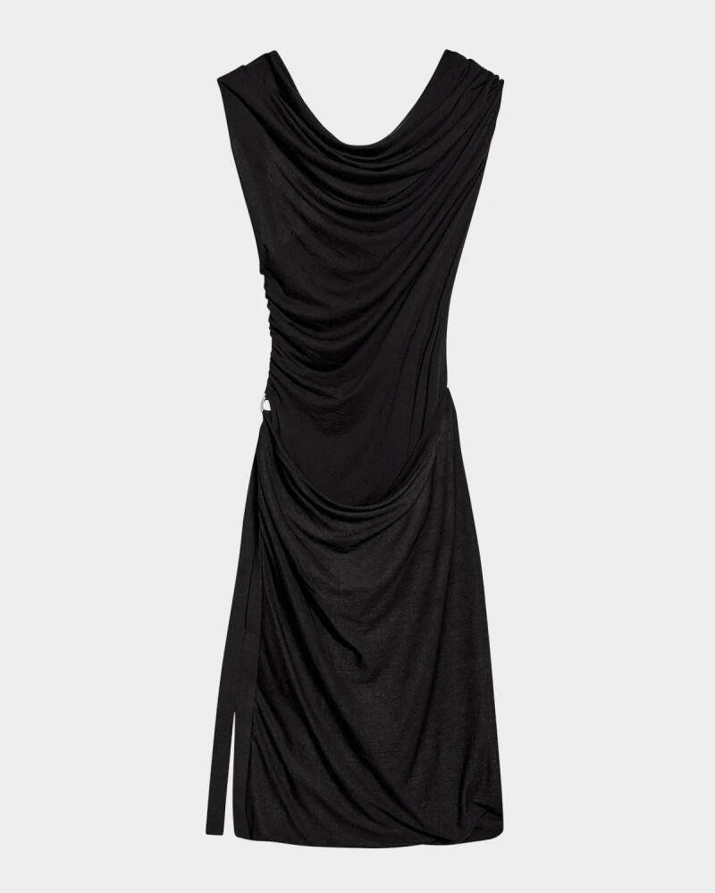 Helmut Lang Sleeveless Draped Jersey Dress Cover