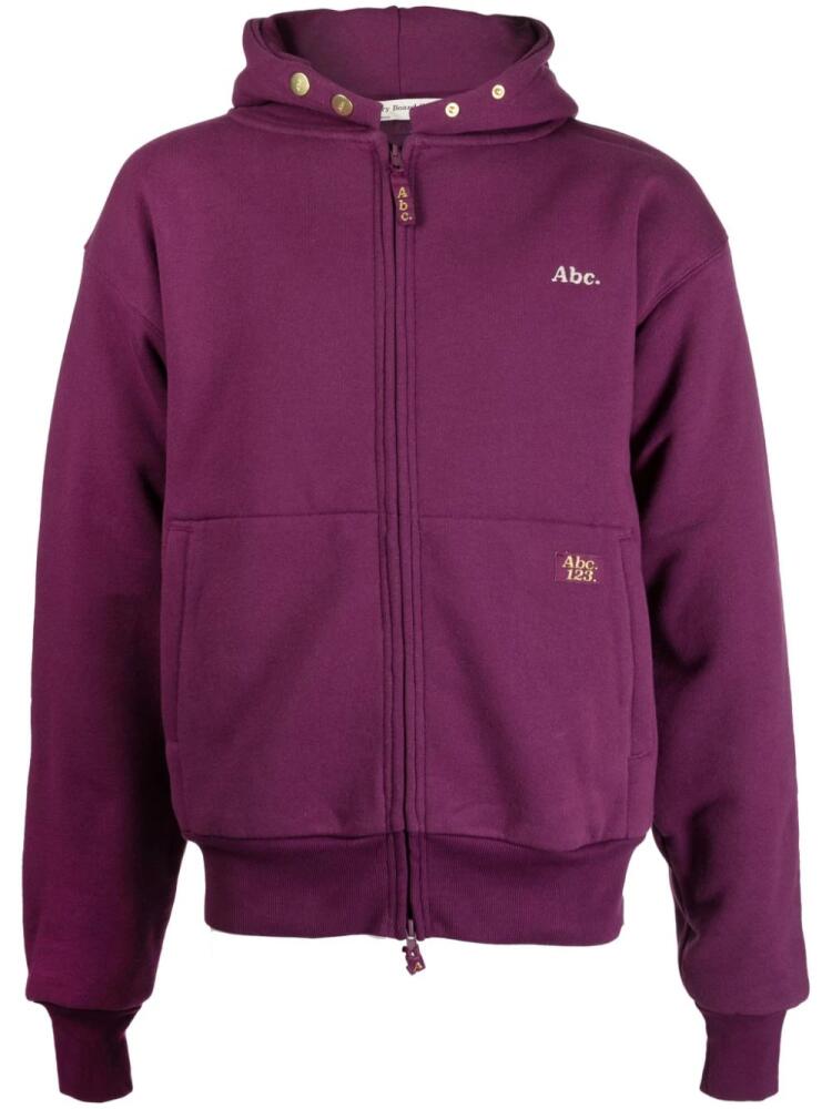 Advisory Board Crystals logo-patch cotton-blend hoodie - Purple Cover