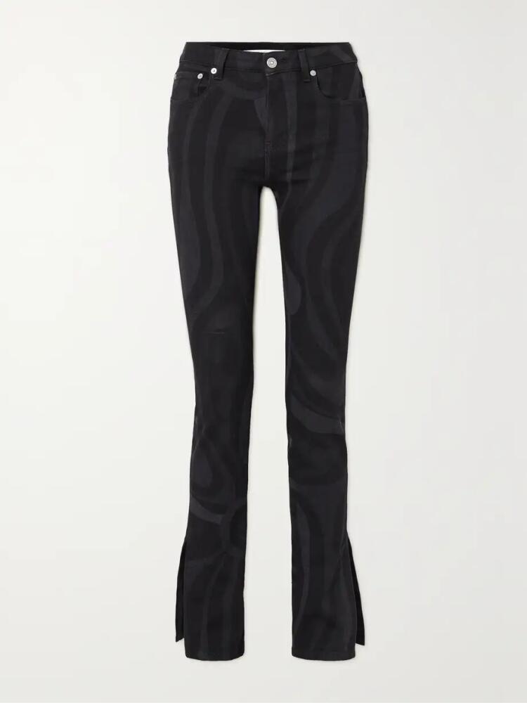 PUCCI - Printed Mid-rise Flared Jeans - Black Cover