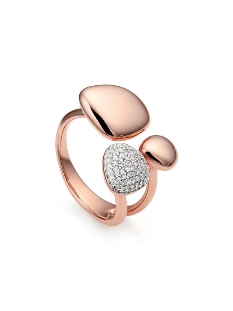 Monica Vinader Nura Pebble Cluster Diamond ring - Pink Cover