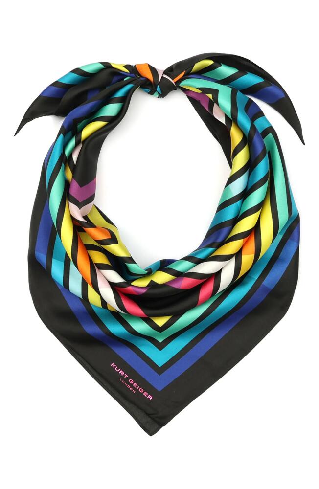 Kurt Geiger London Abstract Square Large Silk Scarf in Rainbow Cover