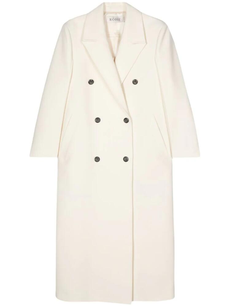 Róhe double-breasted long coat - Neutrals Cover