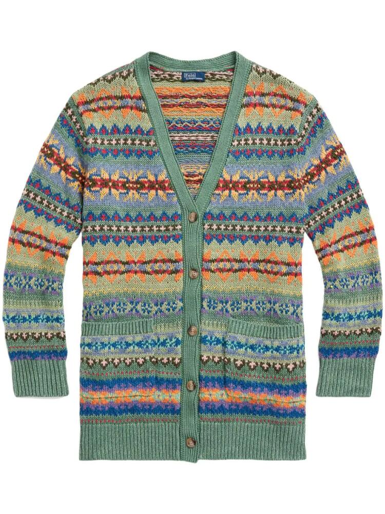 Polo Ralph Lauren Fair Isle-intarsia knit cardi-coat - Green Cover