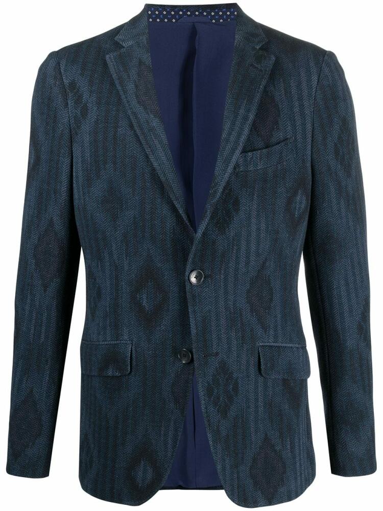 ETRO diamond pattern blazer - Blue Cover