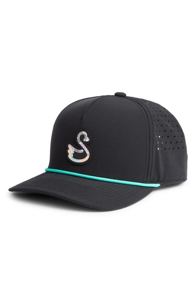 Swannies Dakota Ventilated Water Resistant Rope Snapback Baseball Cap in Black Cover