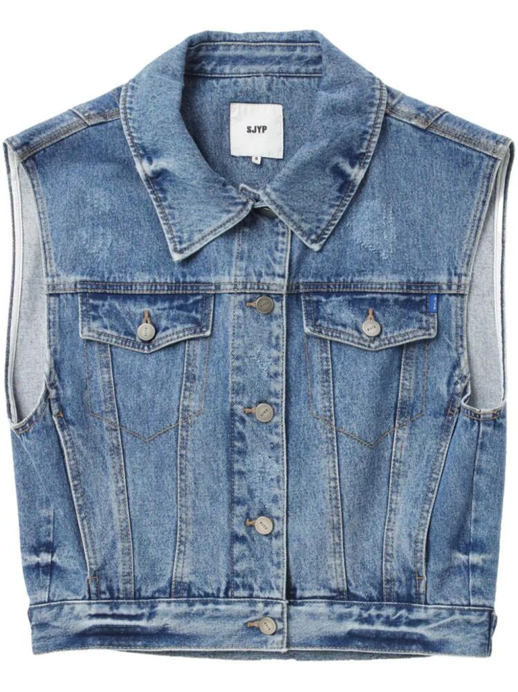 SJYP sleeveless cropped denim jacket - Blue Cover