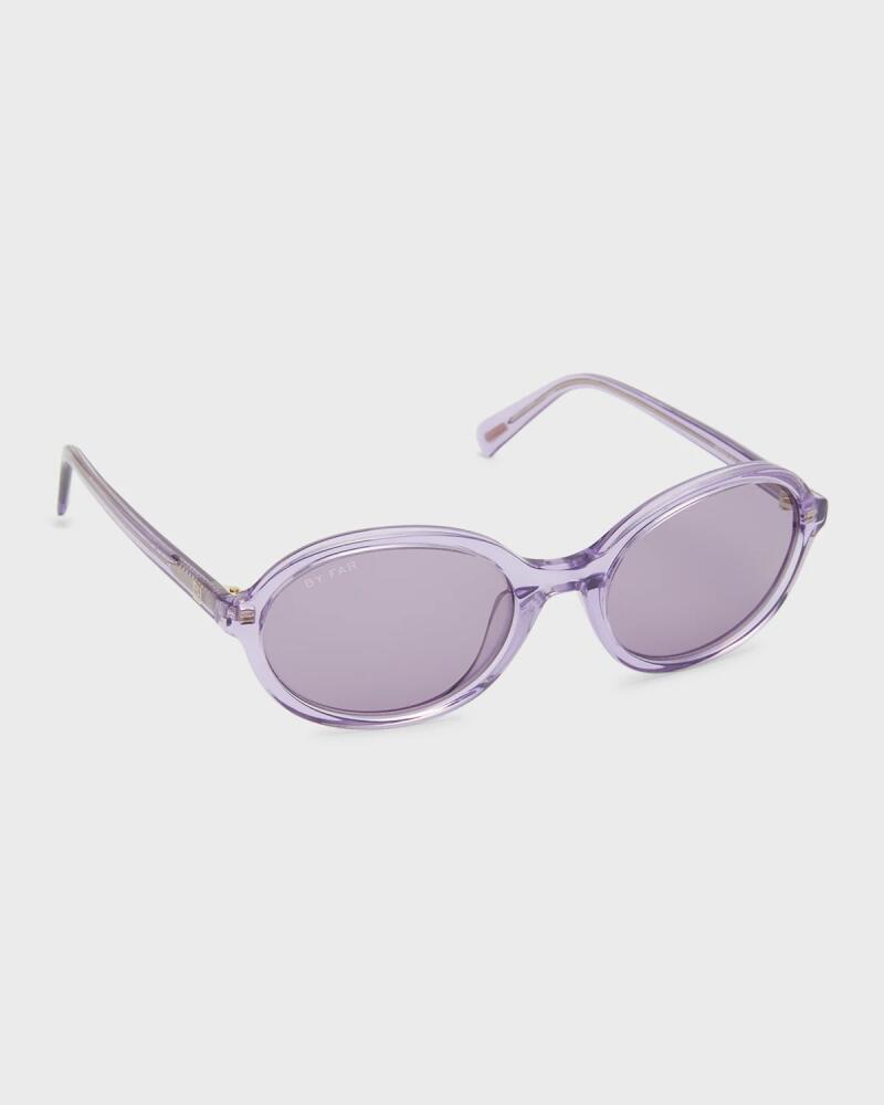 BY FAR Velvet Semi-Transparent Round Acetate Sunglasses Cover