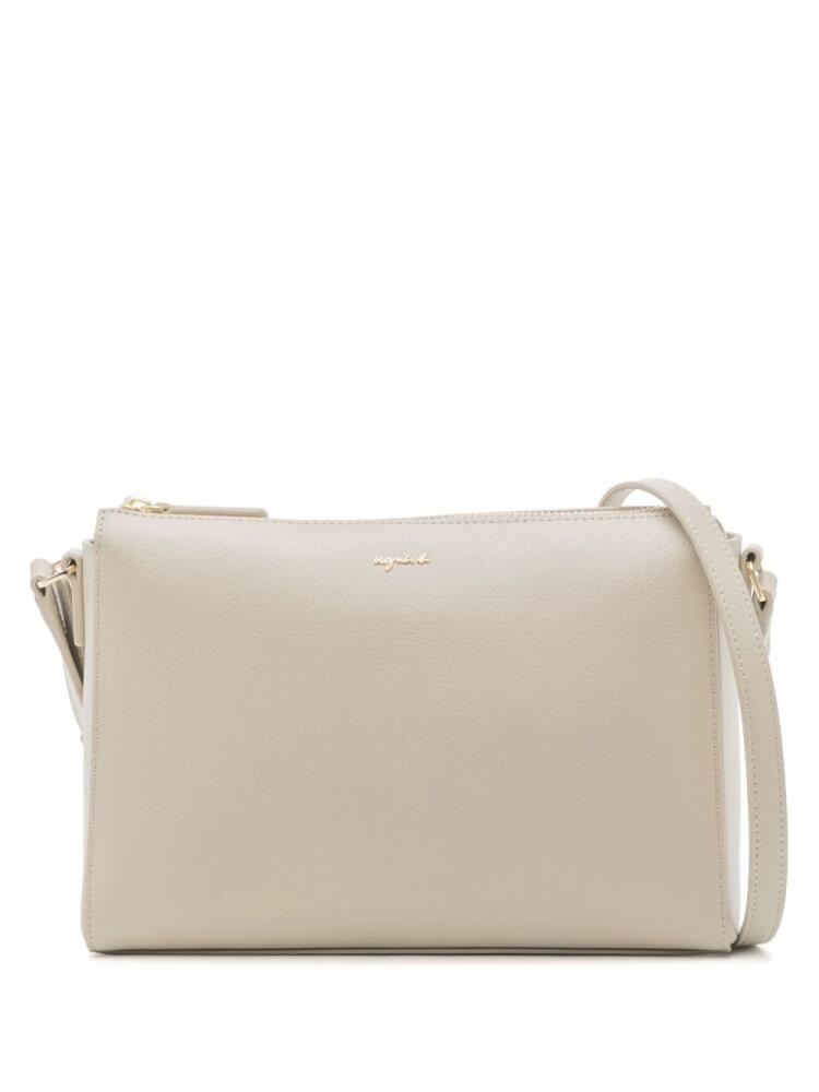 agnès b. Sling leather crossbody bag - Neutrals Cover