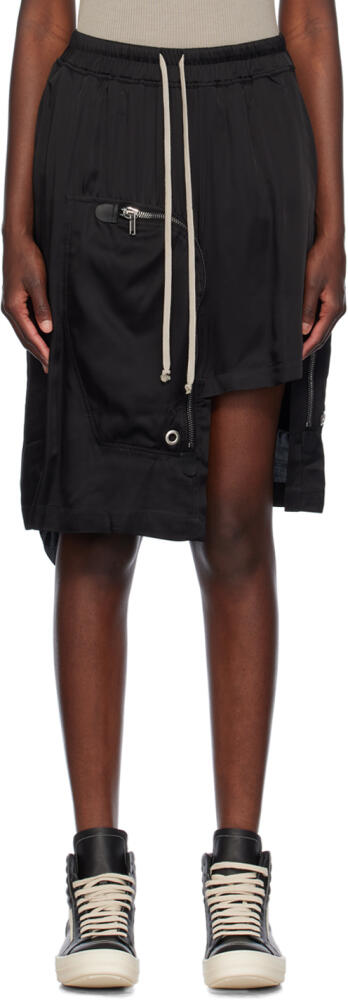 Rick Owens Black Porterville Dracca Midi Skirt Cover