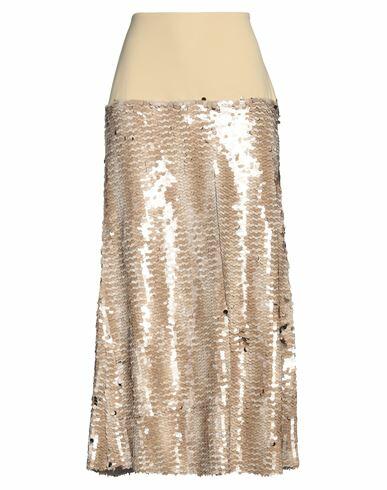 Erika Cavallini Woman Maxi skirt Beige Polyester, Virgin Wool, Elastane Cover