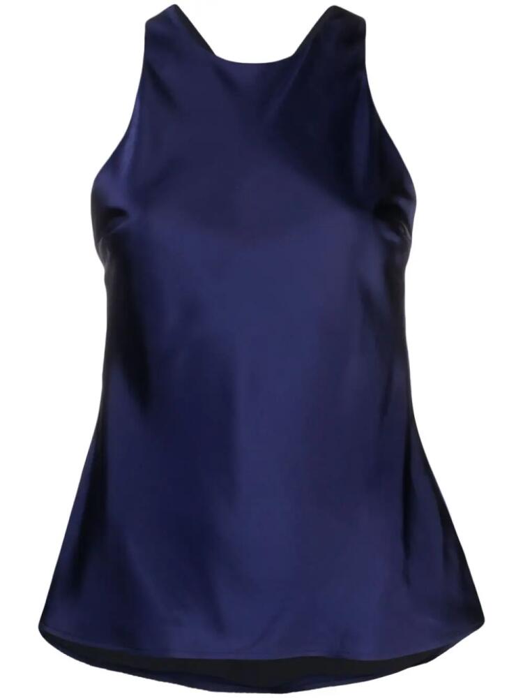 Claudie Pierlot scoop-back sleeveless satin top - Blue Cover