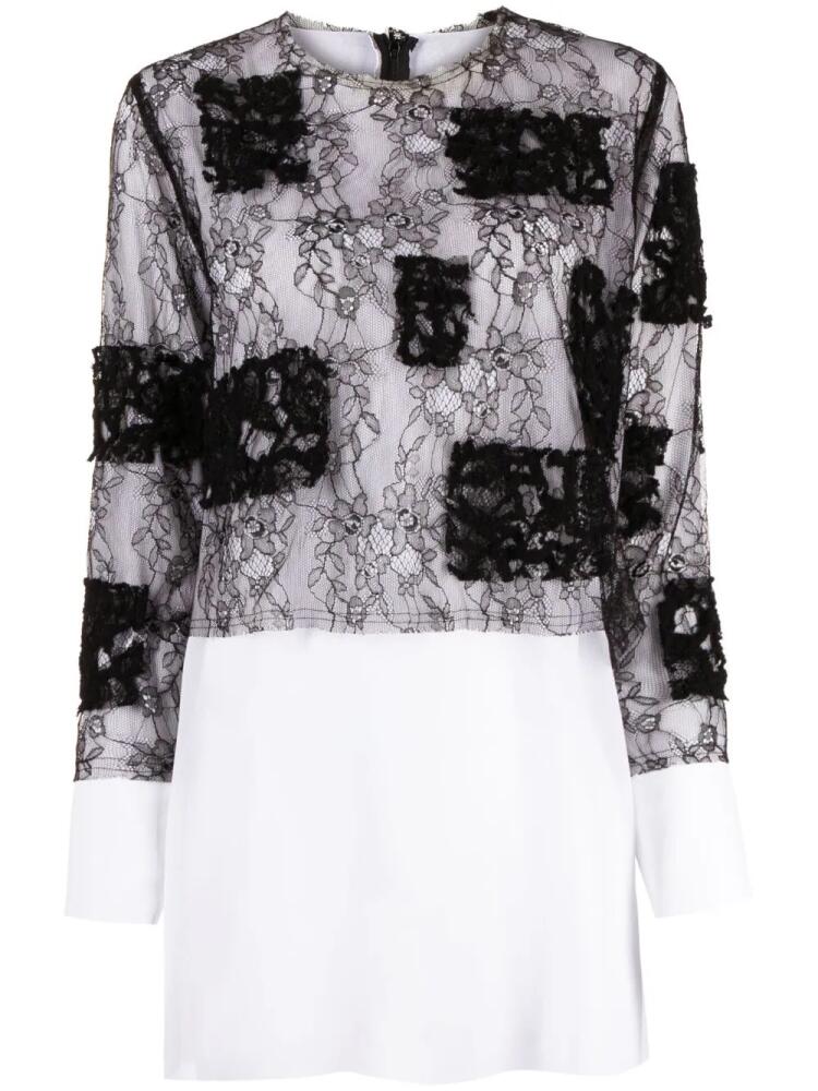 Comme Des Garçons layered sheer-lace blouse - Black Cover