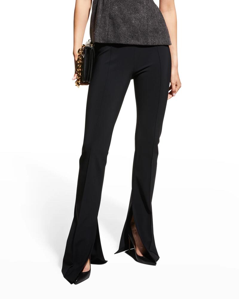 Adam Lippes Neoprene Slit-Cuff Flare Pants Cover