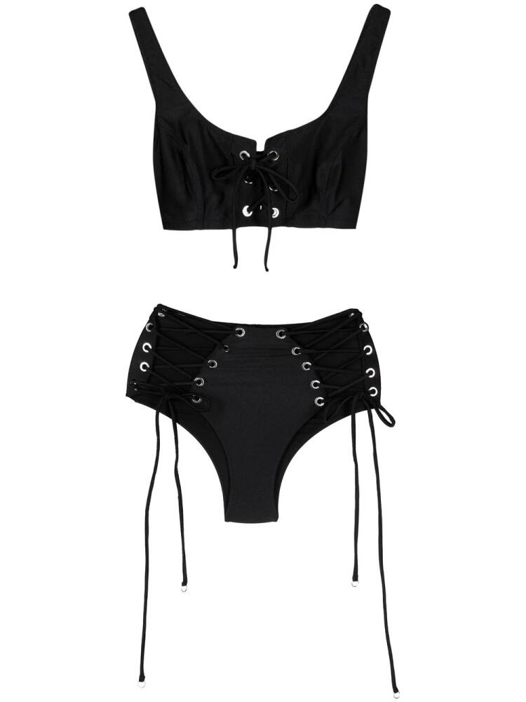 Noire Swimwear lattice-strap bikini set - Black Cover