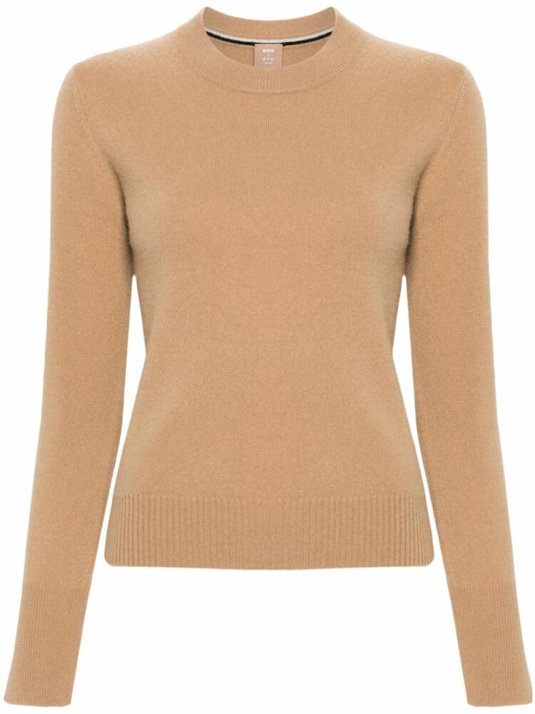 BOSS logo-plaque cashmere jumper - Neutrals Cover