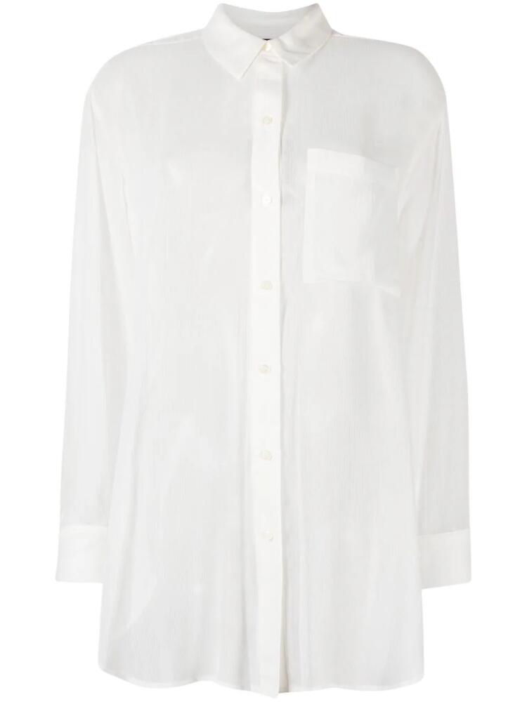 DKNY semi-sheer long-sleeve shirt - White Cover