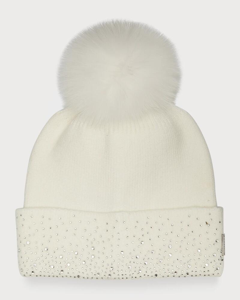 Gorski Embellished Toscana Lamb Pom Knit Beanie Cover