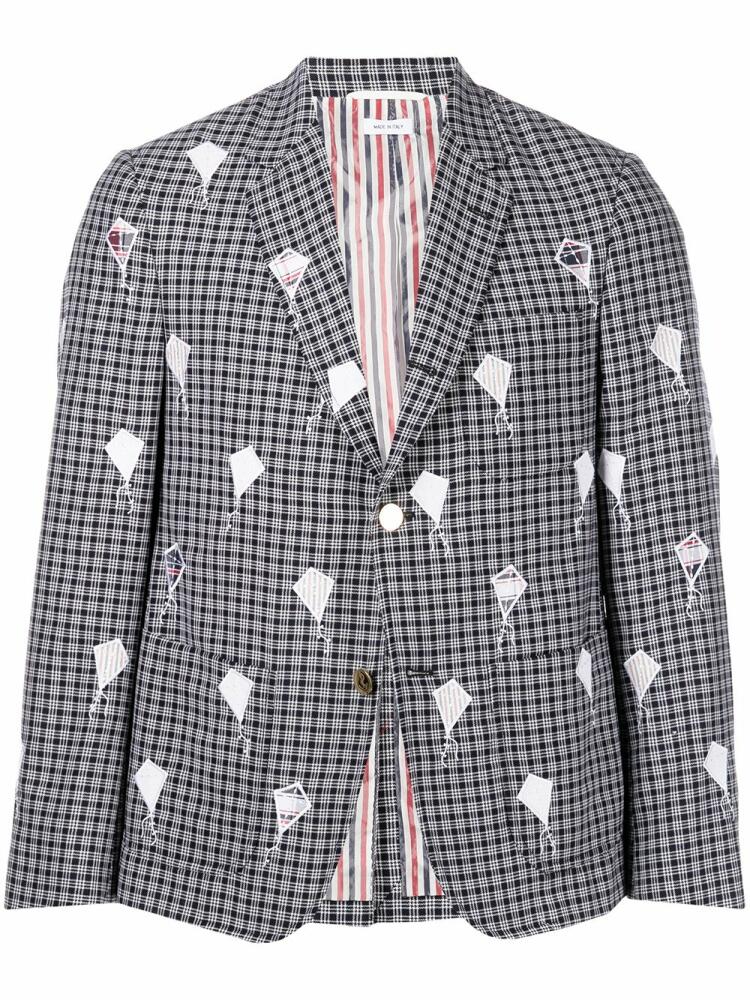 Thom Browne patchwork kite embroidered blazer - Blue Cover