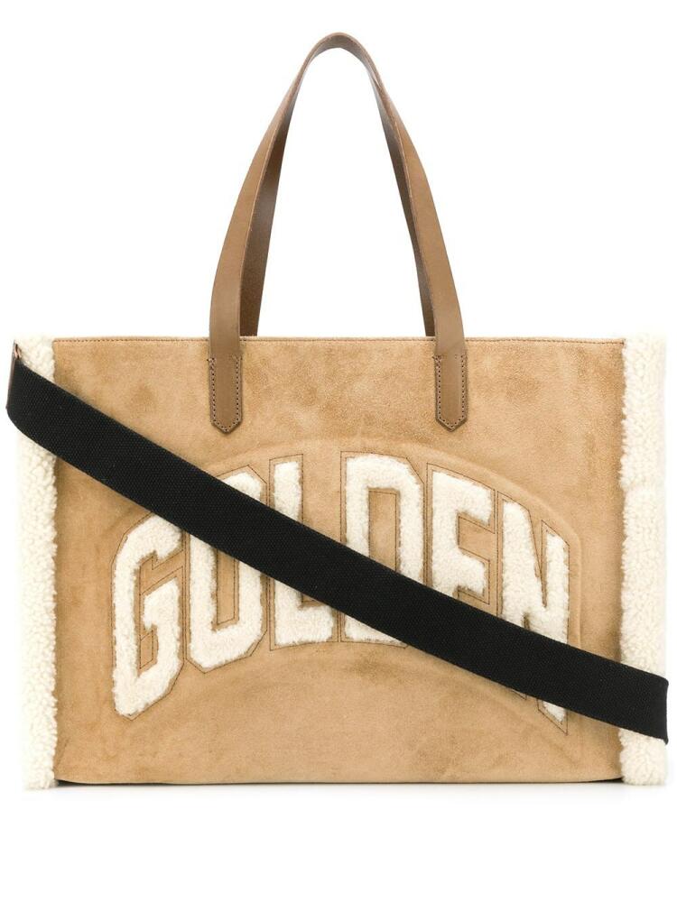 Golden Goose textured fleece logo tote bag - Neutrals Cover