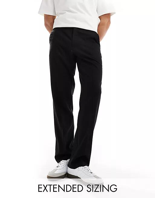 ASOS DESIGN smart straight leg pants in black Cover