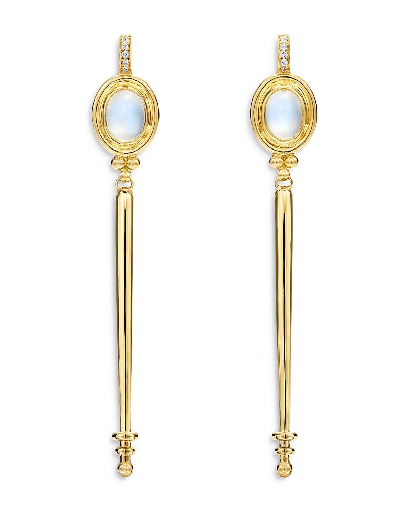 Temple St. Clair 18K Yellow Gold Florence86 Blue Moonstone & Diamond Baton Drop Earrings Cover