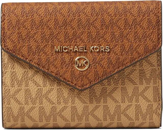 MICHAEL Michael Kors Jet Set Charm Medium Envelope Trifold (Camel Multi) Wallet Handbags Cover