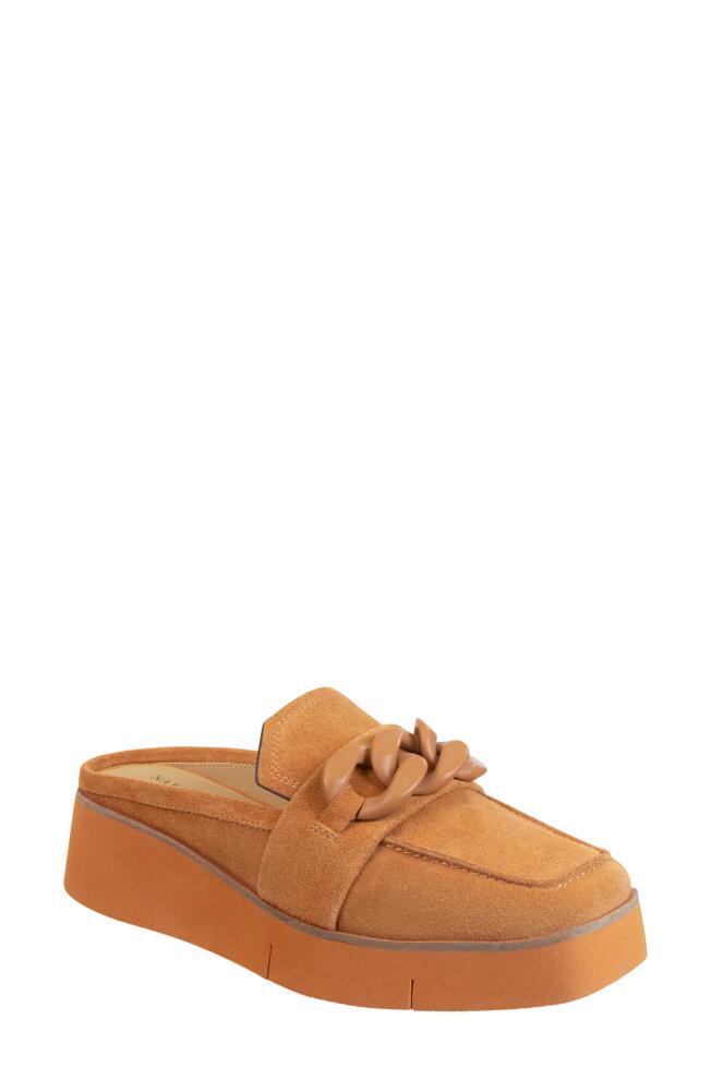 Naked Feet Elect Platform Loafer Mule in Camel Cover