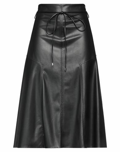 Patrizia Pepe Woman Midi skirt Black Polyurethane, Polyester Cover